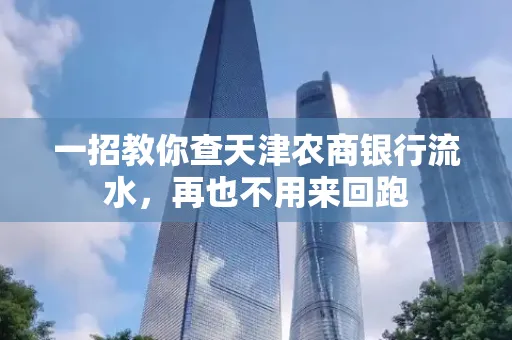 一招教你查天津农商银行流水，再也不用来回跑
