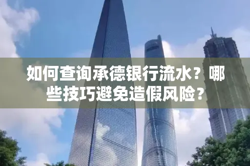 如何查询承德银行流水？哪些技巧避免造假风险？